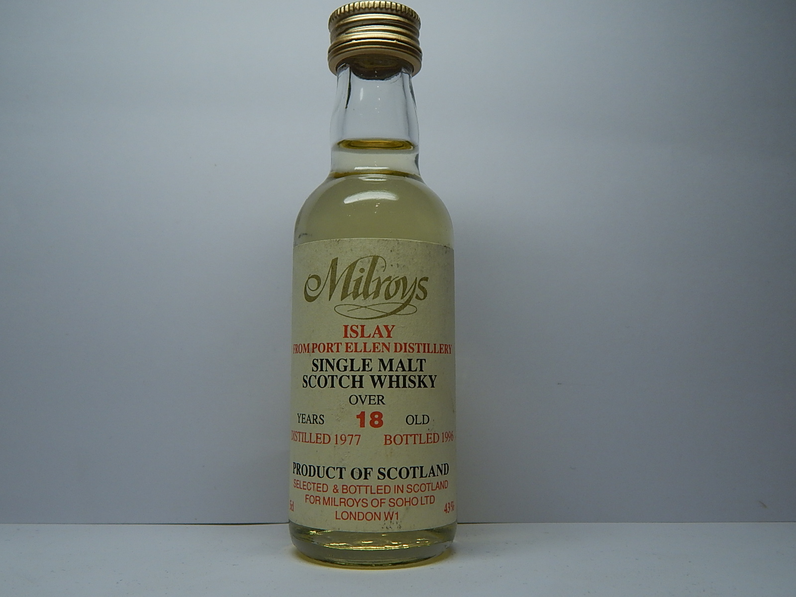ISMSW 18yo 1977-1996 "Milroys" 5cl 43%